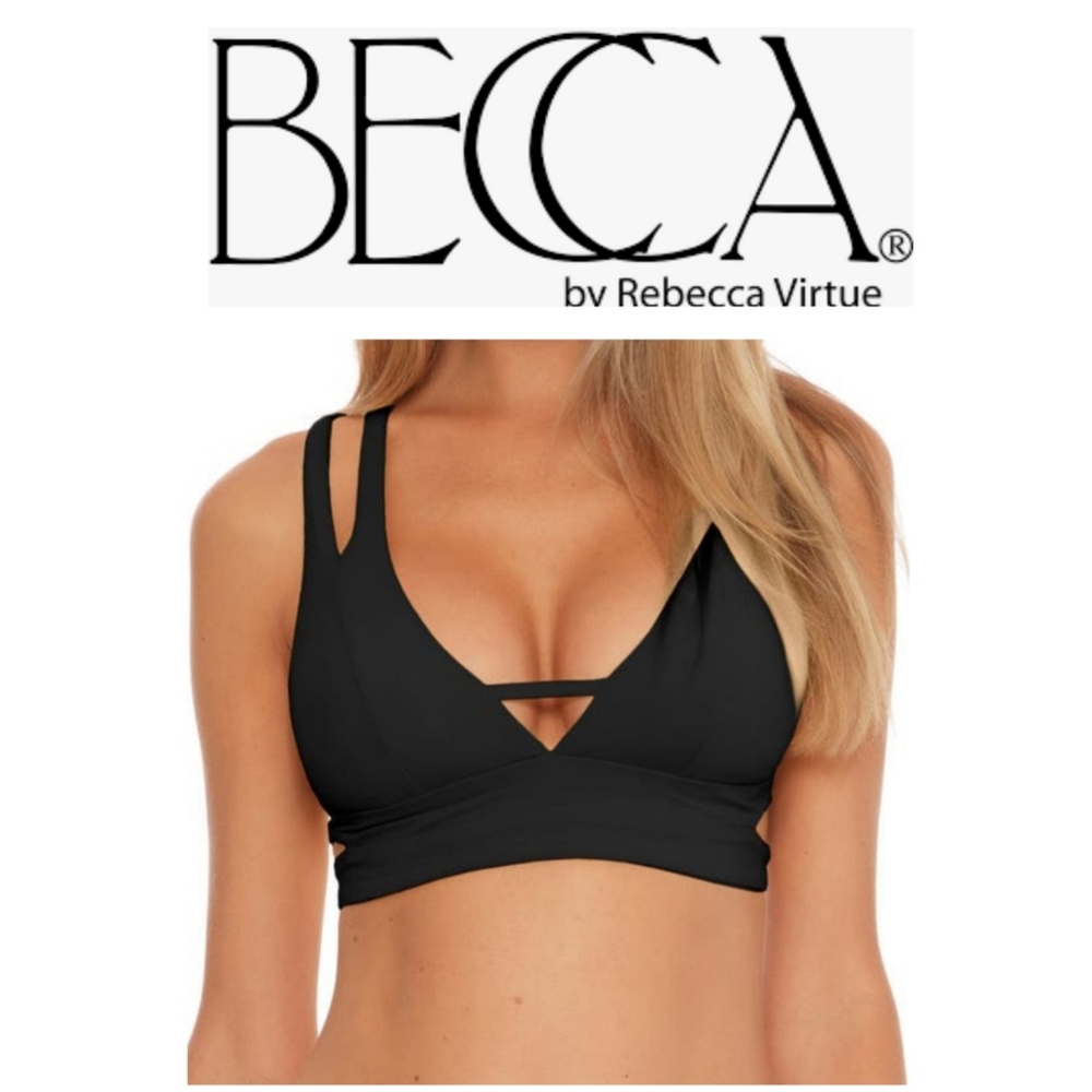 New Becca Color Code Split Strap Halter Bikini Top - image 1
